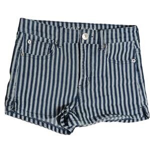 American Eagle Womens Mid-Rise Striped Denim Shorts Size 4, 26Wx2L EUC